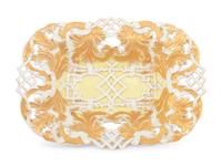 A Meissen Parcel Gilt Porcelain Reticulated Dish