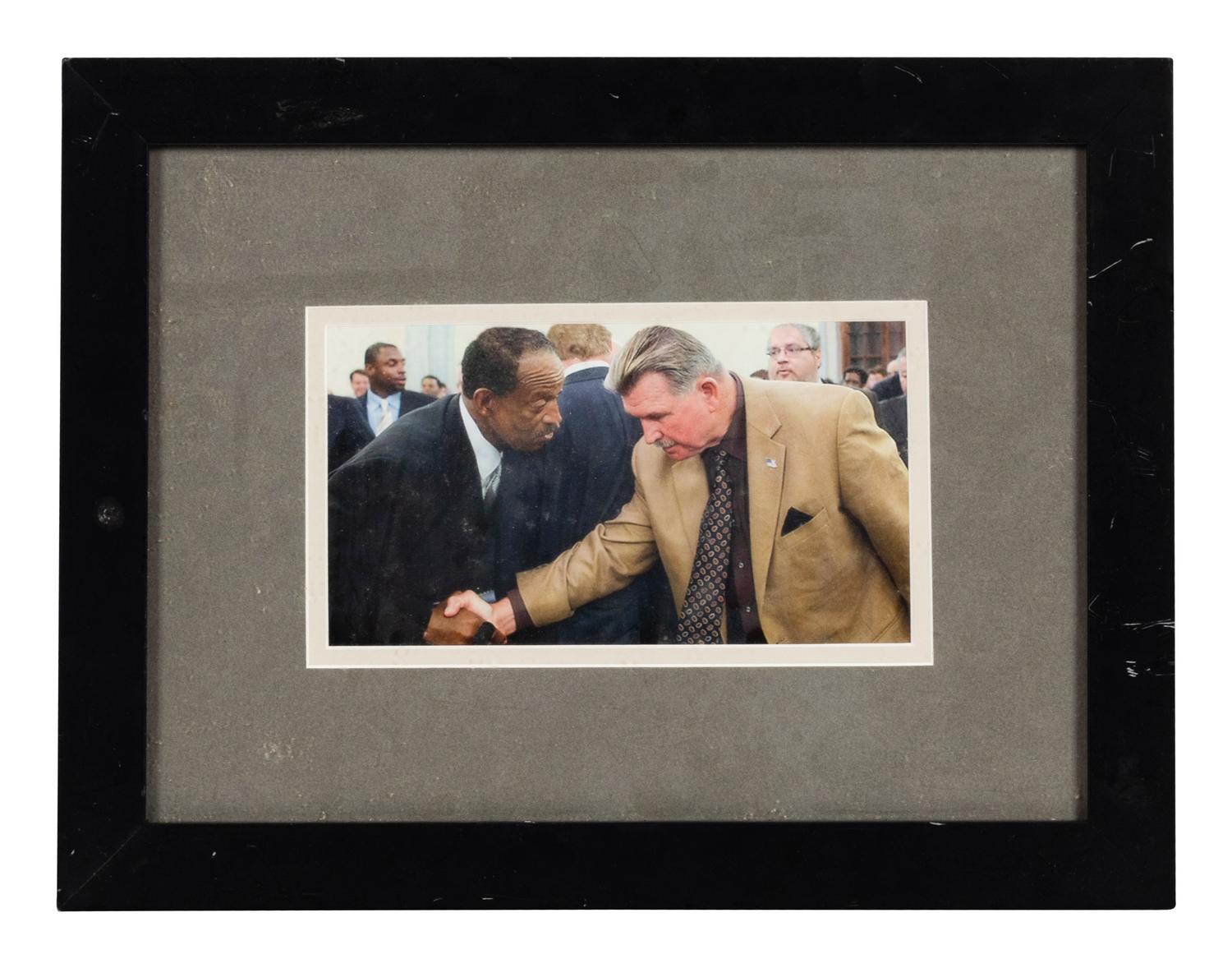 A Group of Six Photographs of Notable Politicians Formerly Displayed at Mike Ditka’s Restaurant