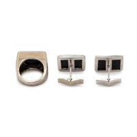 WHITE GOLD AND ONYX SET