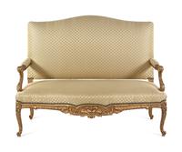 A Louis XV Style Giltwood Settee