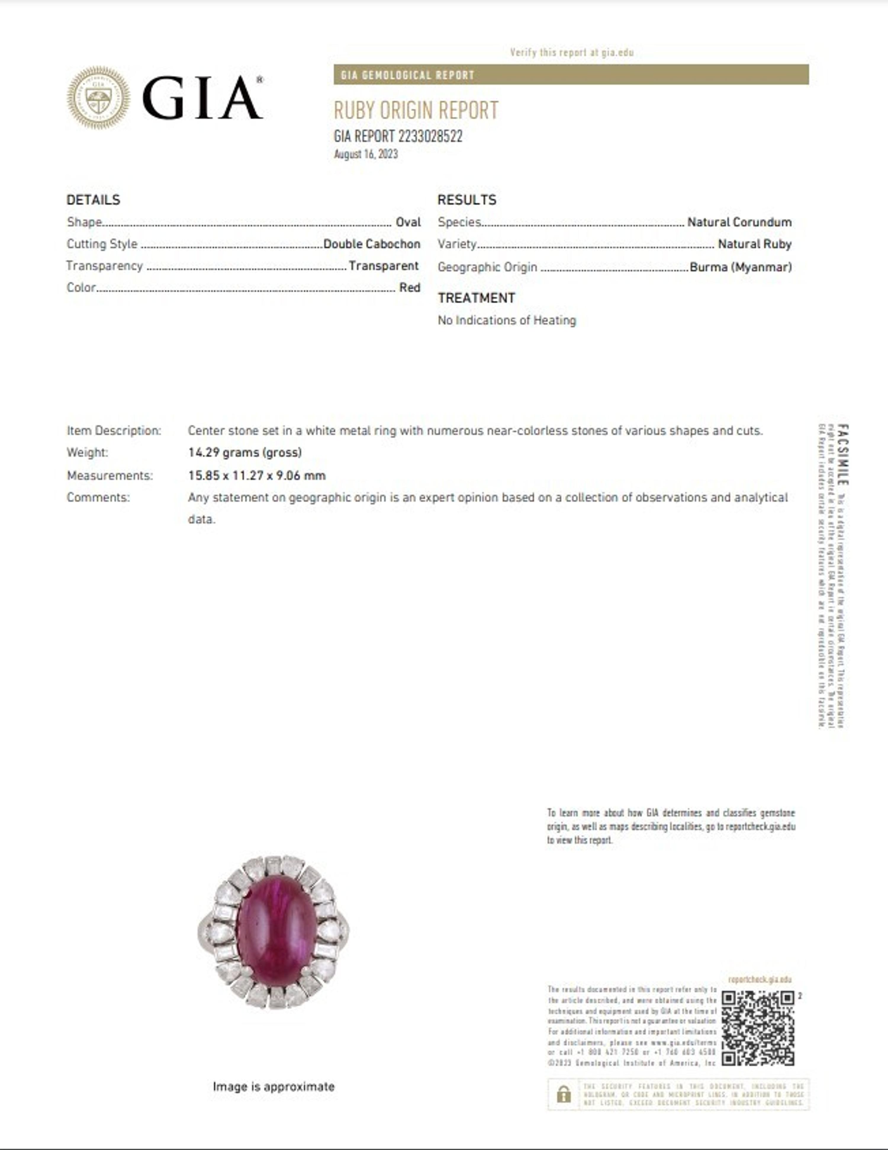 OSCAR HEYMAN, BURMESE RUBY AND DIAMOND RING