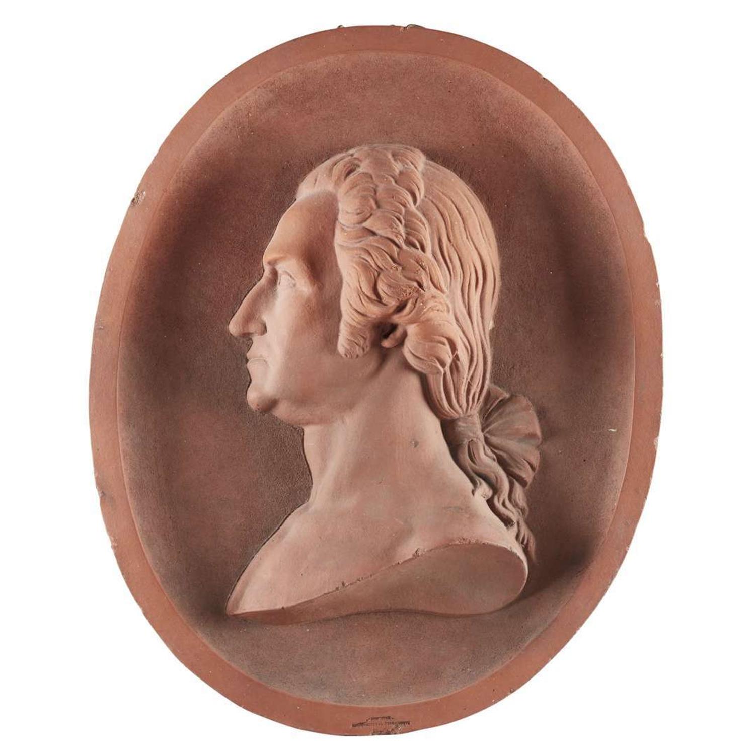 Terracotta portrait bust plaque of George Washington New York Architectural Terra-Cotta Co., dated "1887"