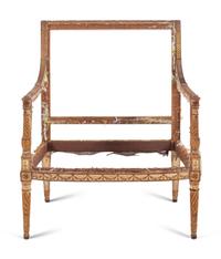 A Continental Painted and Parcel Gilt Marquise