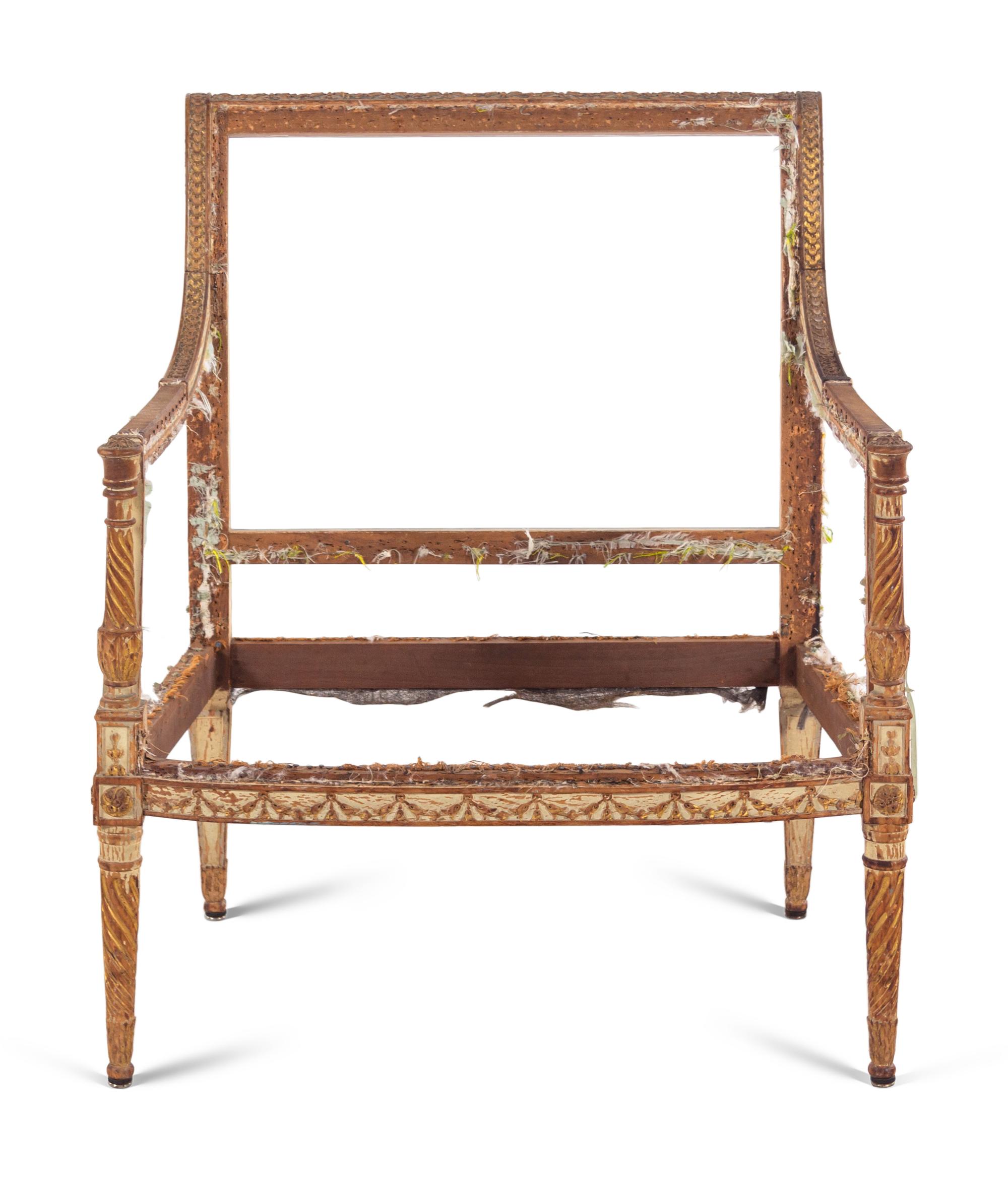 A Continental Painted and Parcel Gilt Marquise