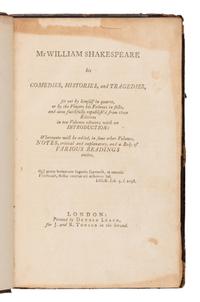 [Literature] Shakespeare, William. Mr William Shakespeare: his Comedies, Histories, and Tragedies...