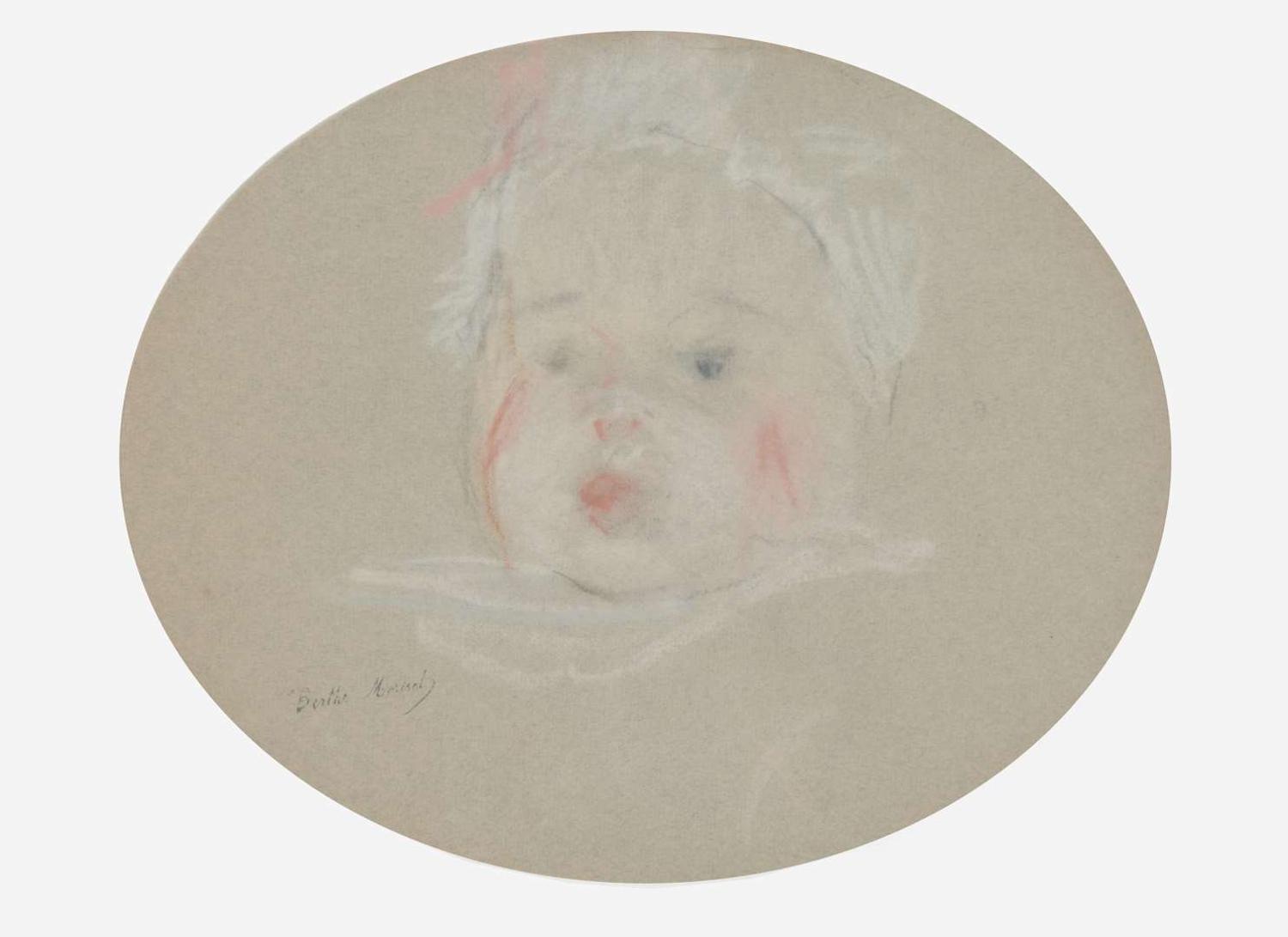 Berthe Morisot (French, 1841–1895) - Tête de Bébé en Bonnet (Head of a Child, the Artist’s daughter, Julie Manet)