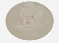 Berthe Morisot (French, 1841–1895) - Tête de Bébé en Bonnet (Head of a Child, the Artist’s daughter, Julie Manet)
