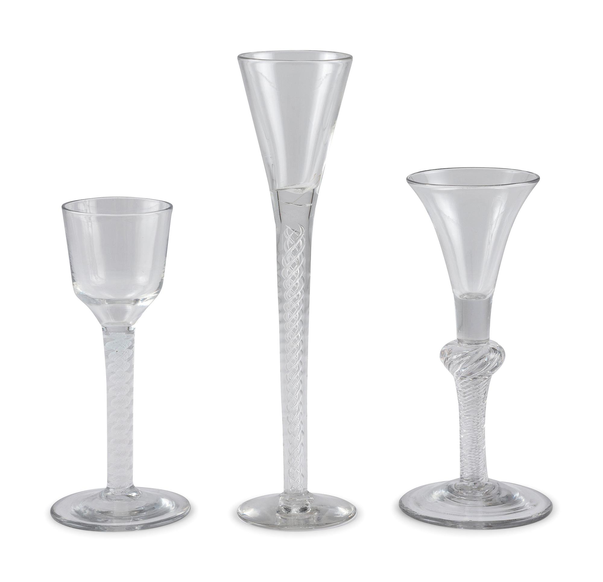 Eleven Pieces of Georgian Air Twist Stemware