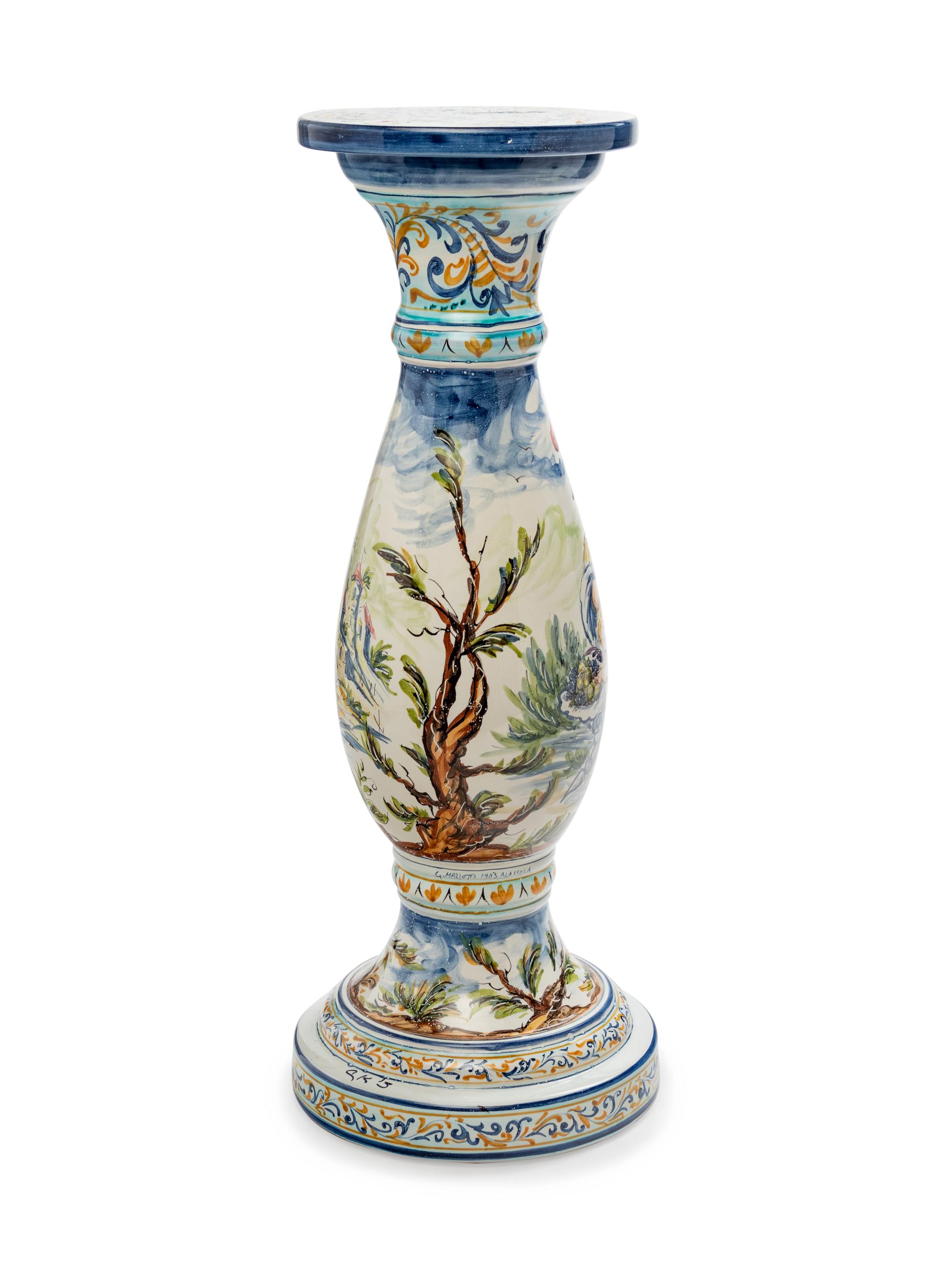 An Italian Faïence Candle Stand