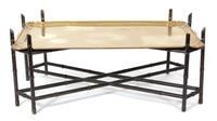 An Anglo-Indian Brass Tray-Top Low Table Height 20 1/2 x width 48 x depth 28 inches. — 20TH CENTURY