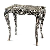 A Silvered Bronze Mounted Zebra Motif Table