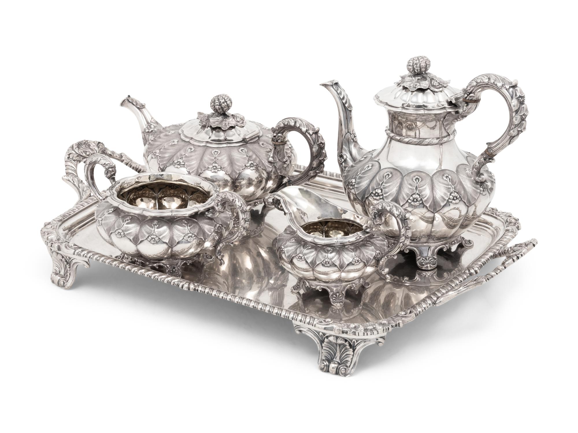 A George IV Silver Four-Piece Tea and Coffee Service