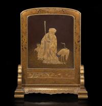 An Exhibition-quality Japanese lacquered table screen 日本砚屏一件 Meiji to Taisho period ?????