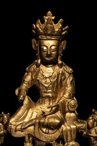 A Gilt Bronze Figure of Guanyin