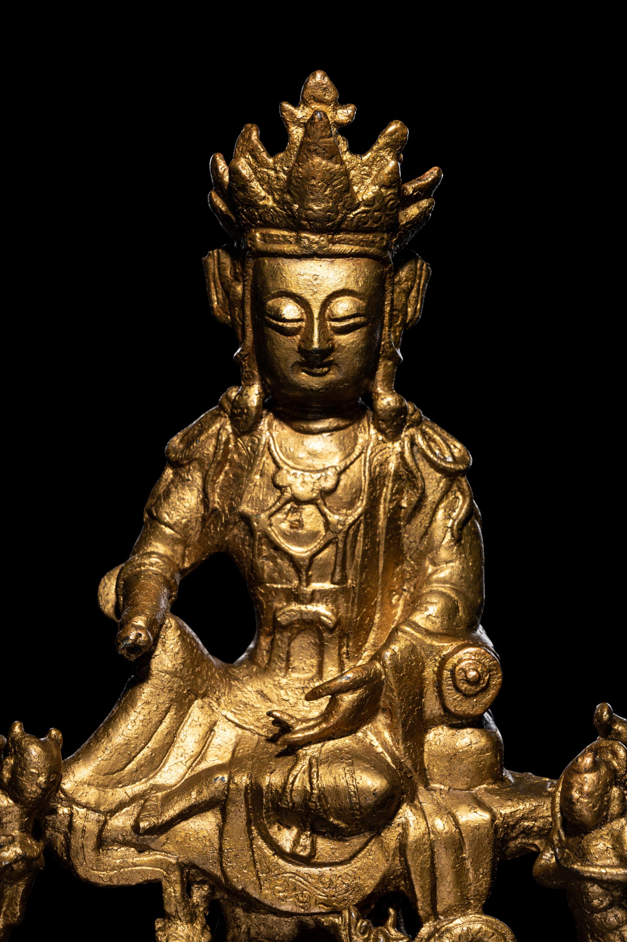 A Gilt Bronze Figure of Guanyin