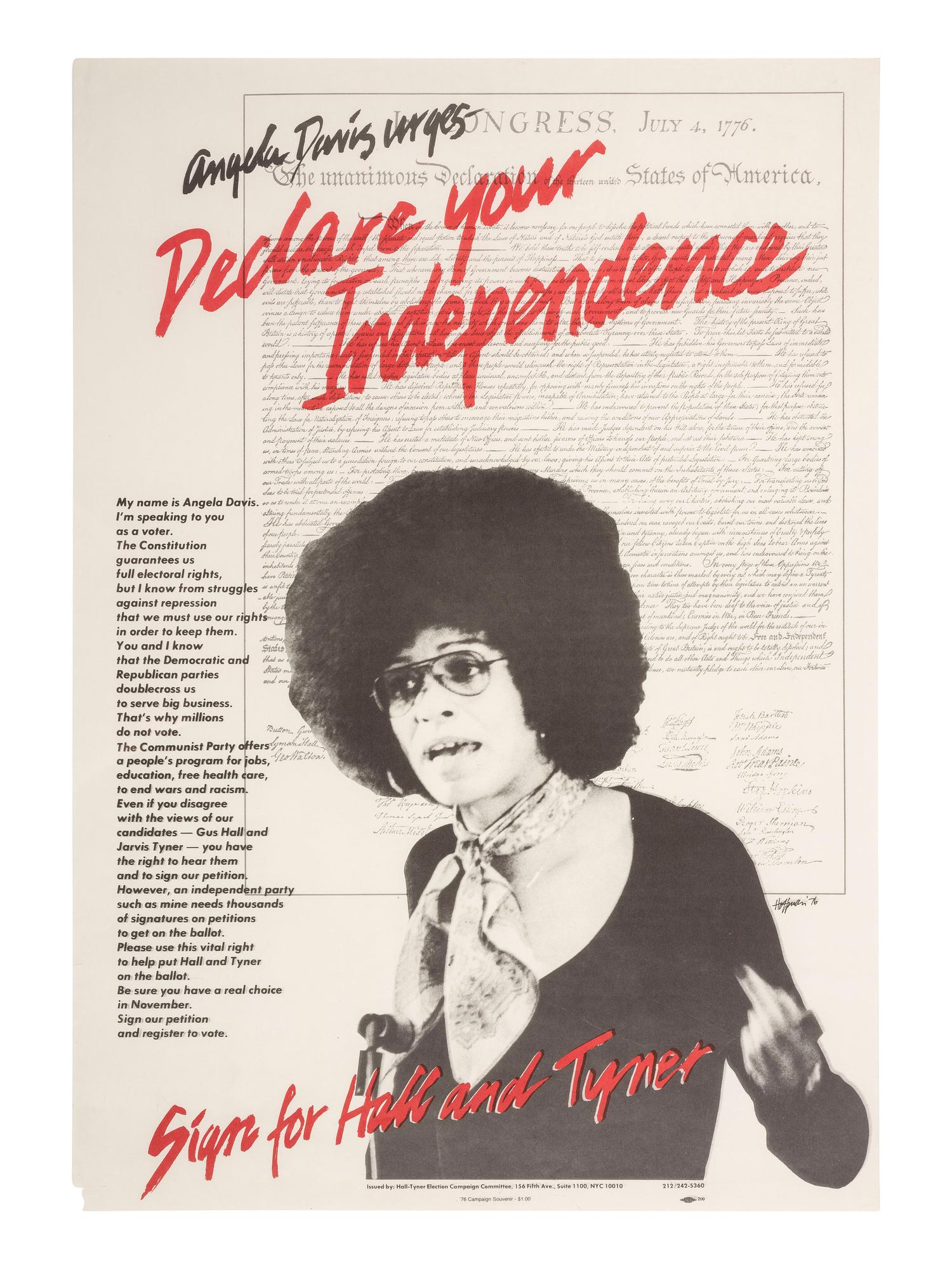 [DAVIS, Angela (b. 1944)]. A group of 2 posters featuring Angela Davis. Ca 1970s.