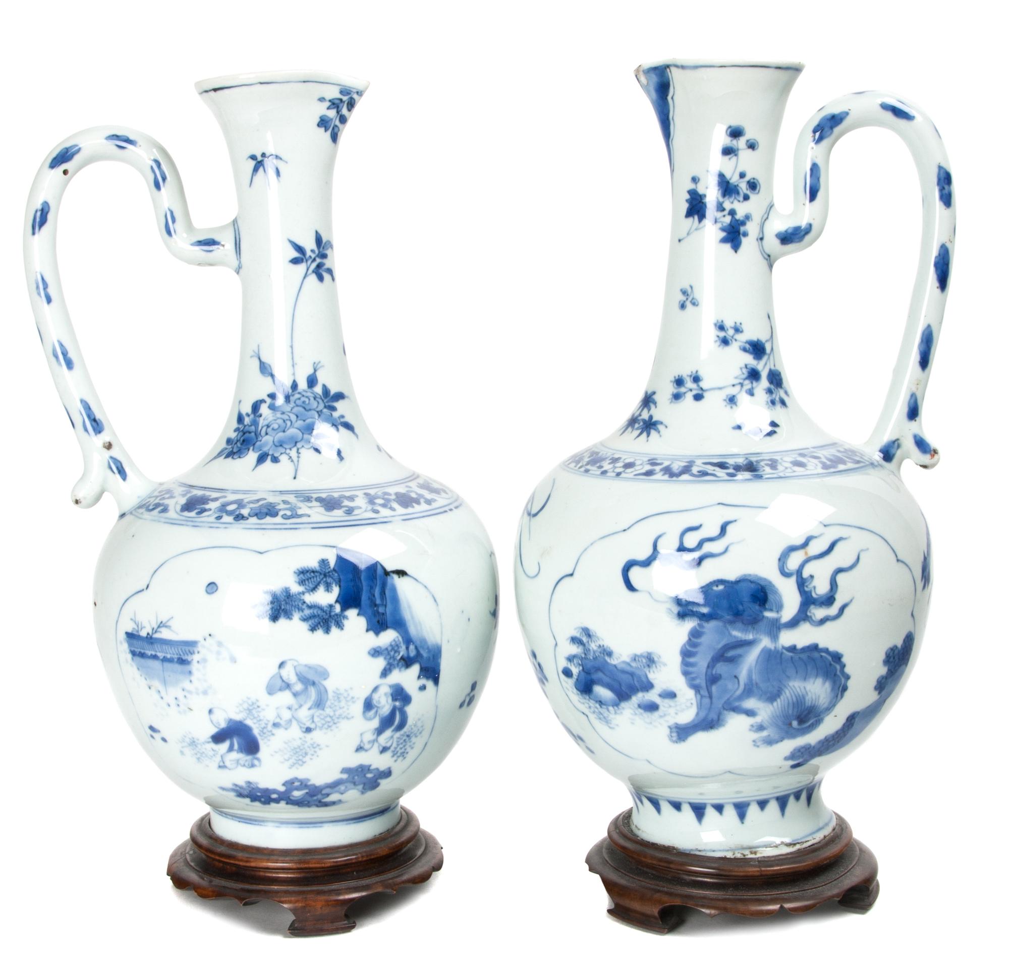 A Pair of Chinese Porcelain Urns Height 16 inches. — LATE 20TH CENTURY