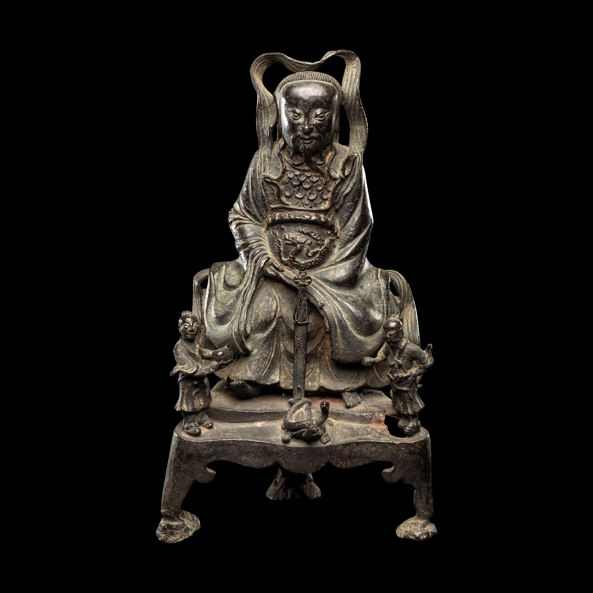 A Chinese Bronze Figure of Taoist Immortal, Zhenwu Dadi, Late Ming/Early Qing Dynasty 明末清初 銅真武大帝
