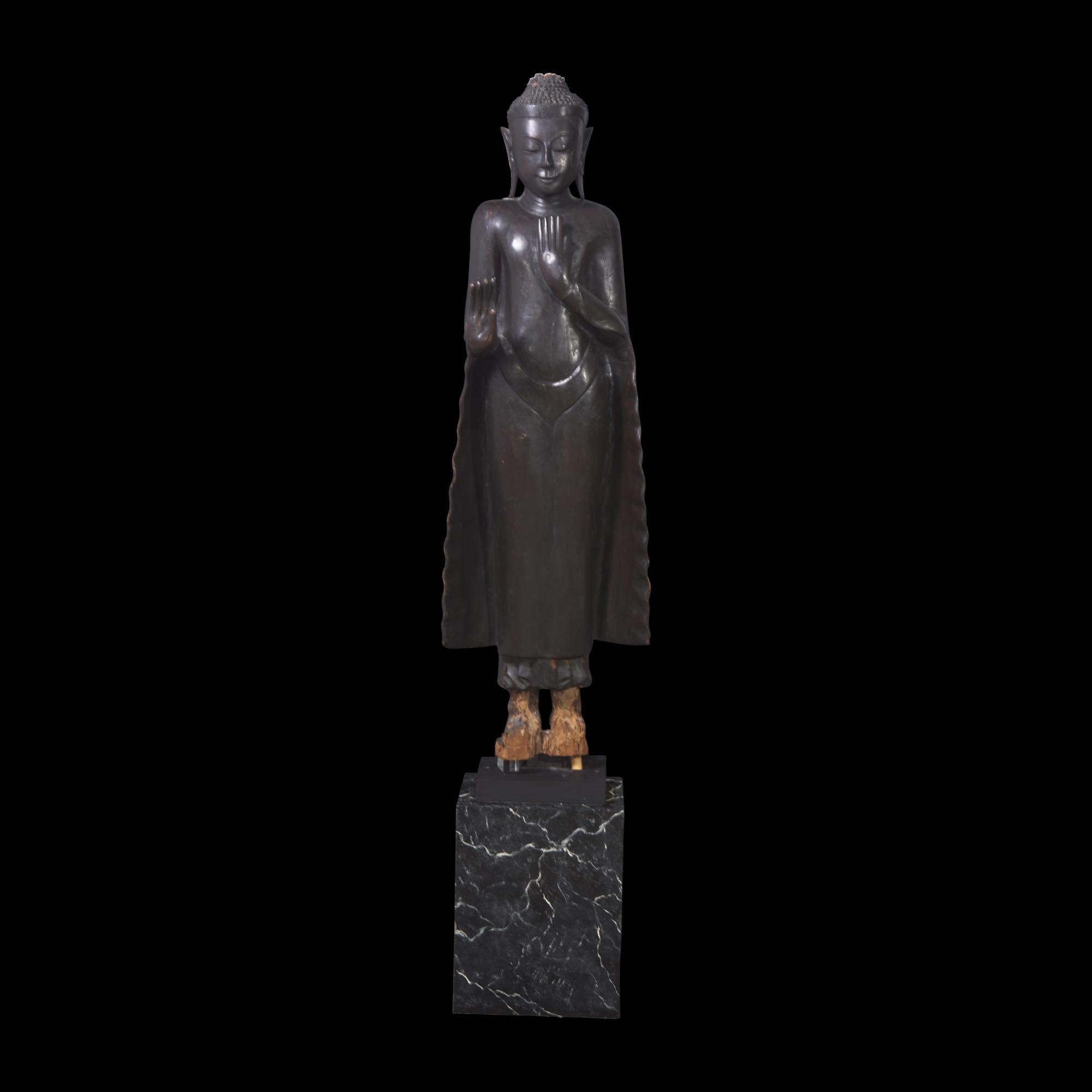A Lacquered Figure of a Buddha, Northern Thai or Burmese