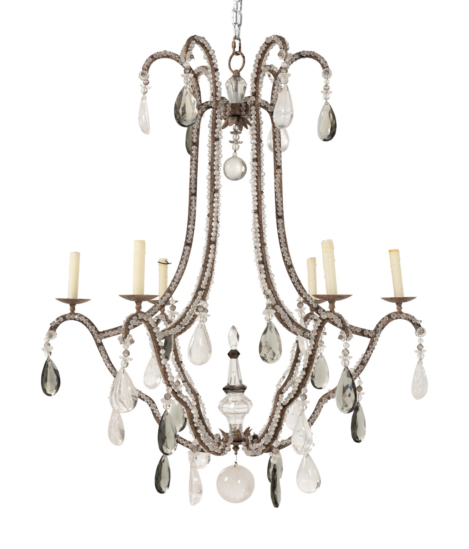 A Dennis and Leen Beaded Six-Light Chandelier