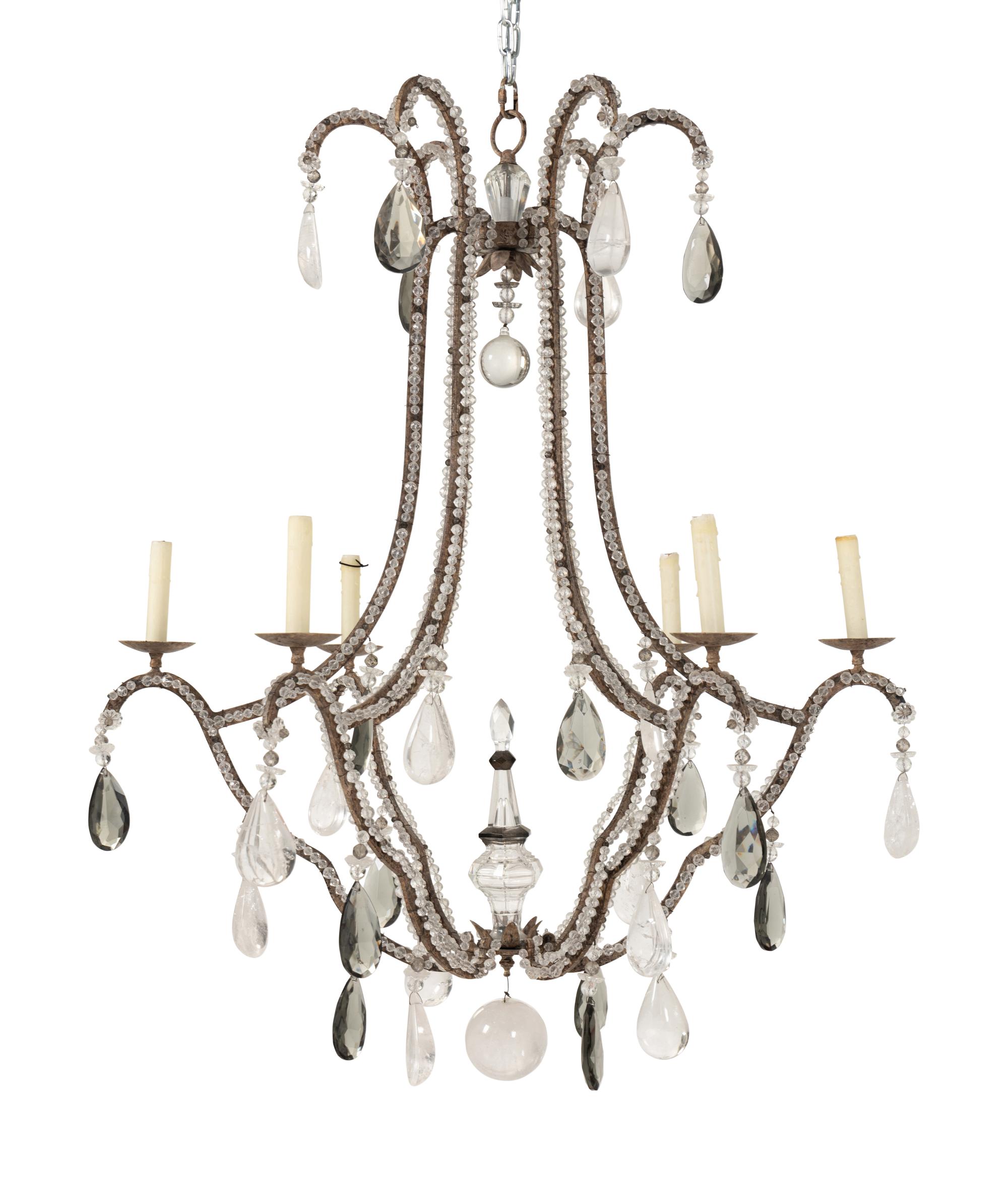 A Dennis and Leen Beaded Six-Light Chandelier