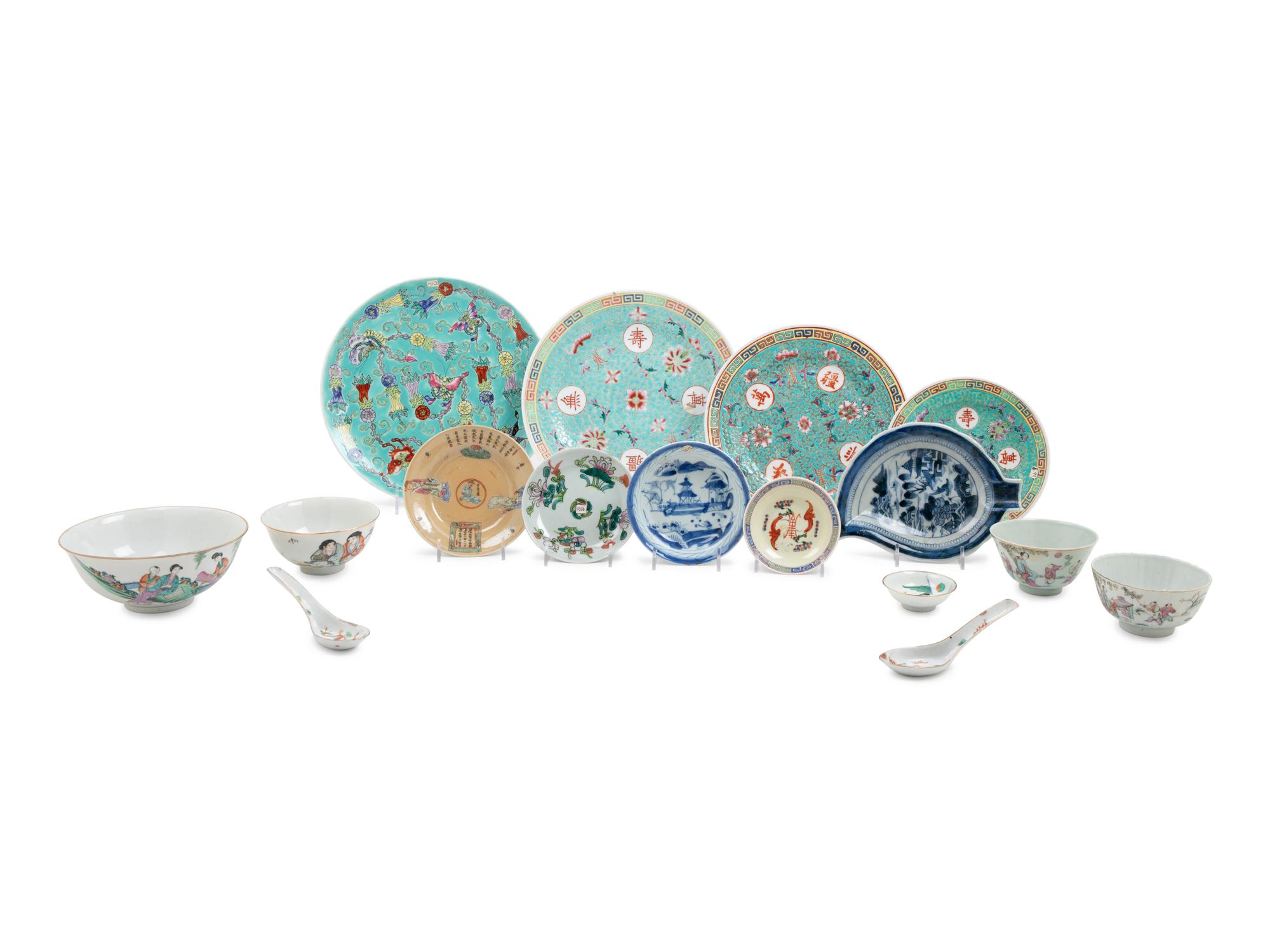 Sixty Chinese Porcelain Bowls and Plates