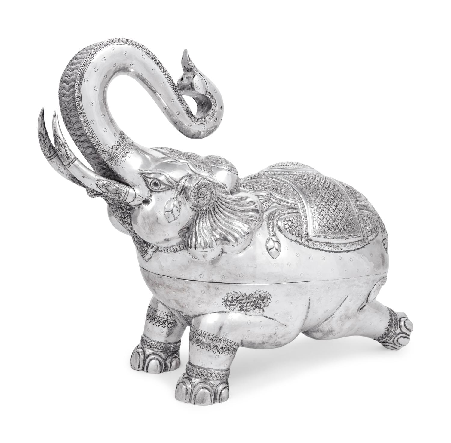 A Large Southeast Asian Silver Elephant