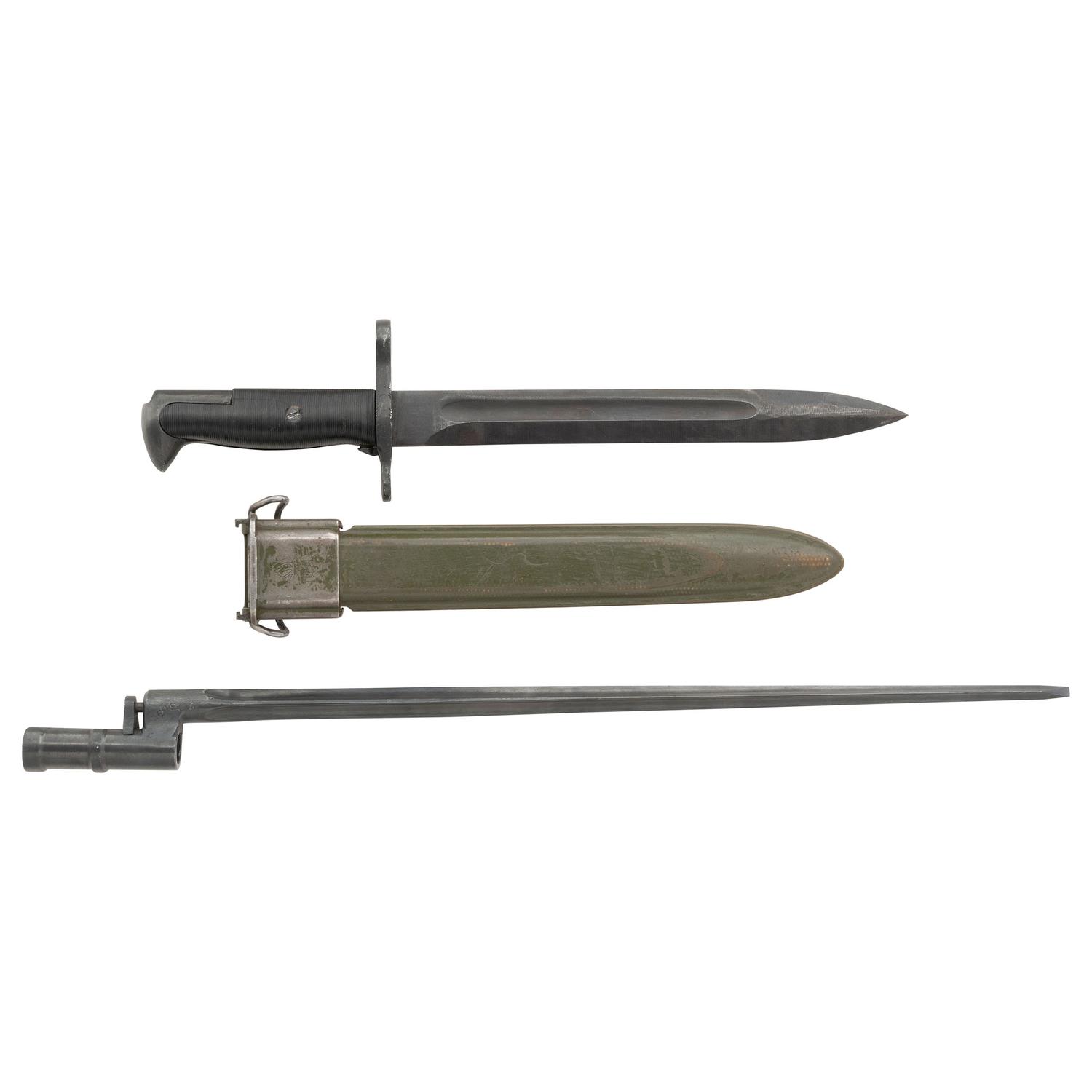 Lot of Two Bayonets: US M1 Bayonet by Utica Cutlery & Co. and Soviet M91/30 Spike Bayonet
