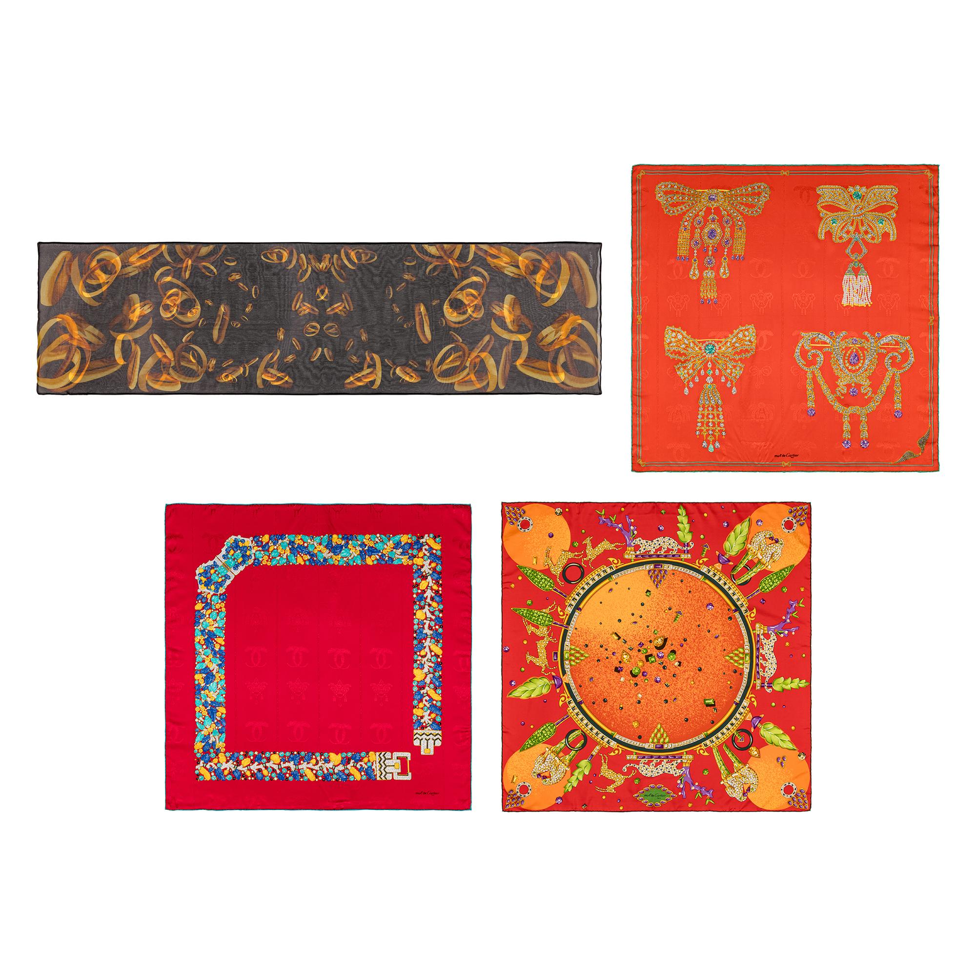 Cartier, Four Silk Scarves