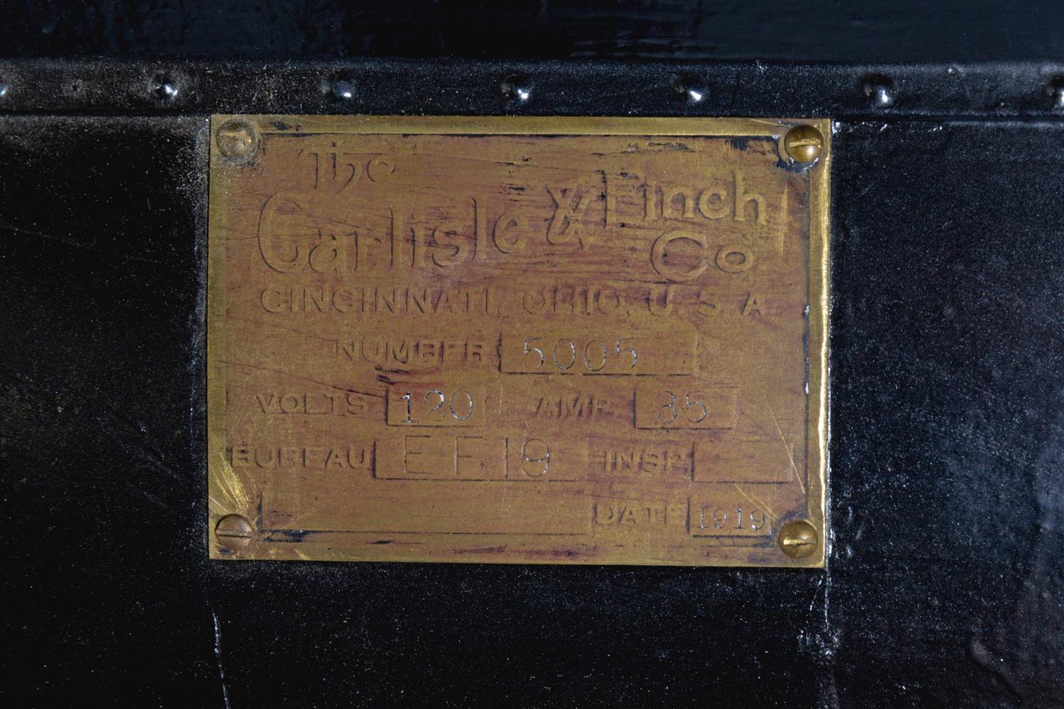 An American Painted Metal Paddle-Wheel Boat Search Light
