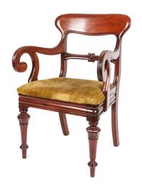 A Regency Style Mahogany Open Armchair Height 35 1/2 inches.