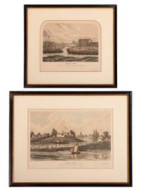 [CHICAGO]. A group of 2 prints of Chicago in 1831 and 1833.
