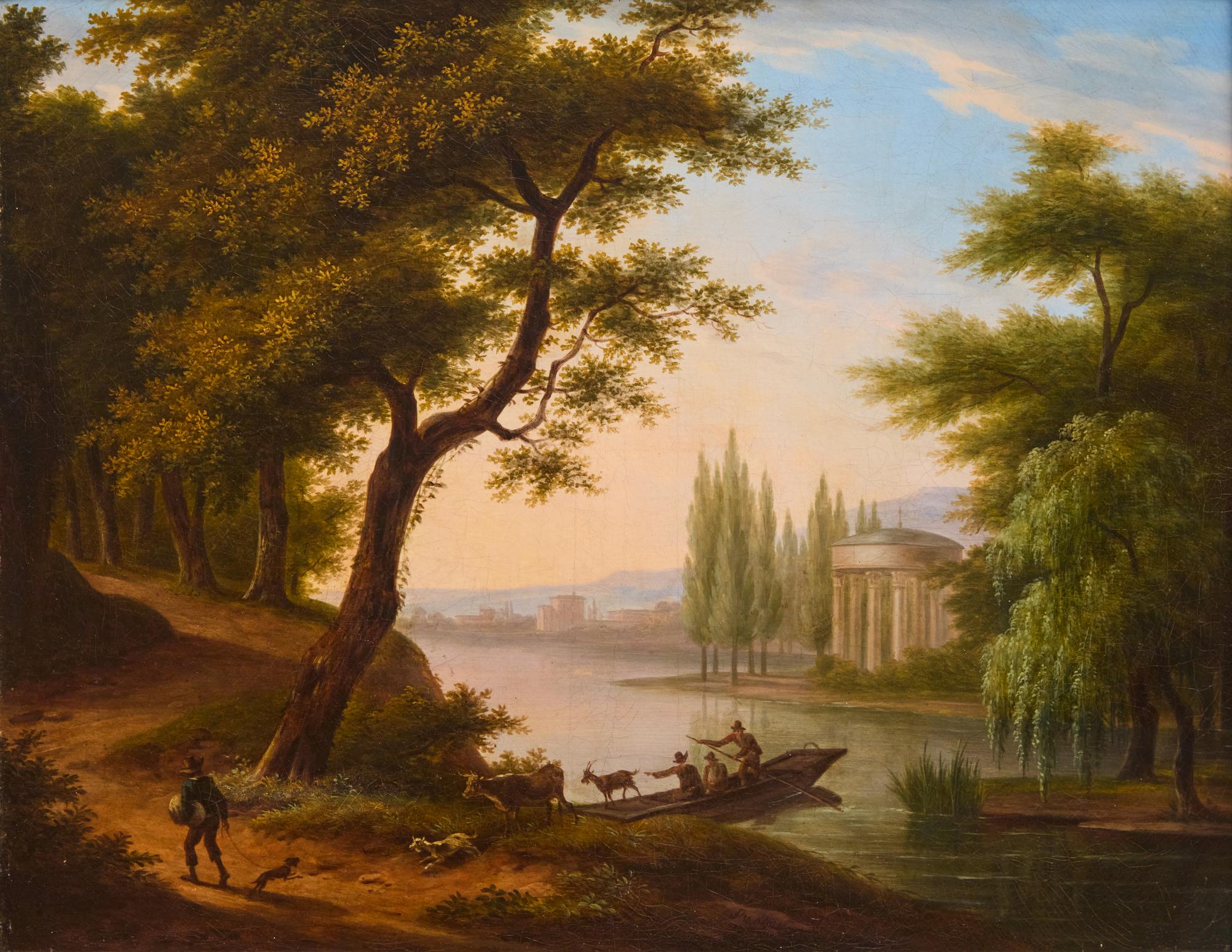 Meeting by the River; accompanied by Transporting Livestock on the River