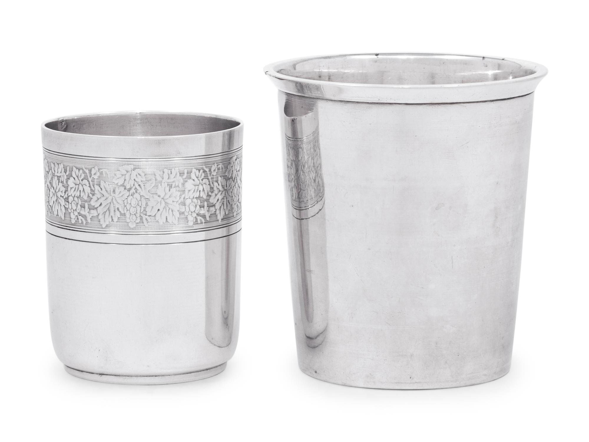 Two French Silver Beakers