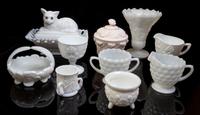 A Collection of American Glass Articles Width of widest 8 inches.