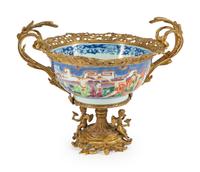 A Chinese Gilt Bronze Mounted Porcelain Bowl
