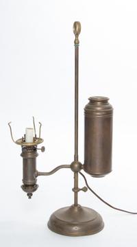 A Brass Lamp Fixture. Height overall 21 inches.
