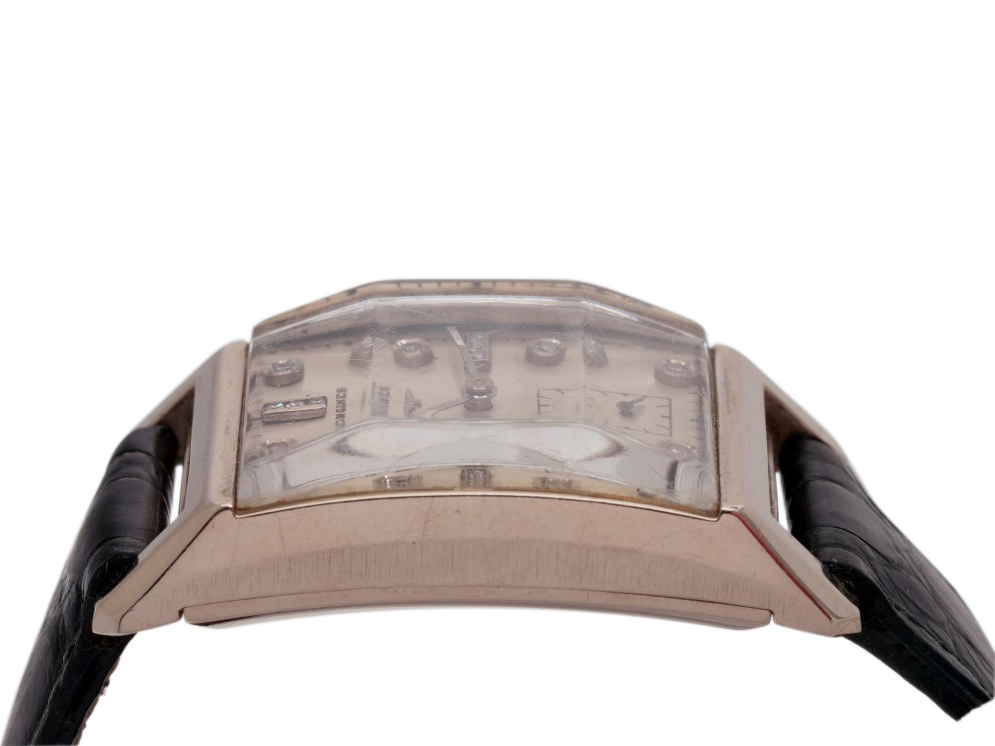 LONGINES, 14K WHITE GOLD AND DIAMOND WRISTWATCH