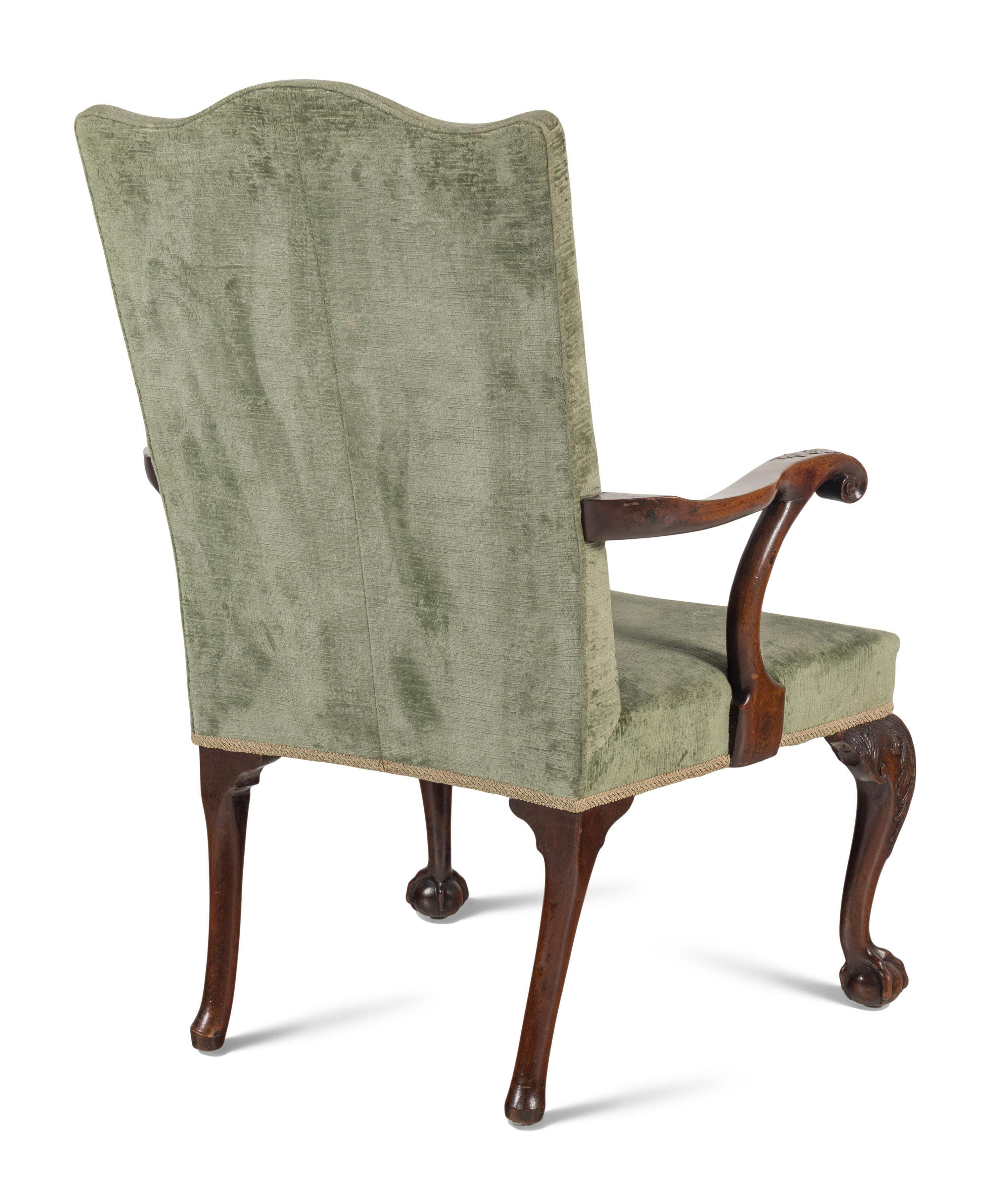 A George II Carved Mahogany Armchair