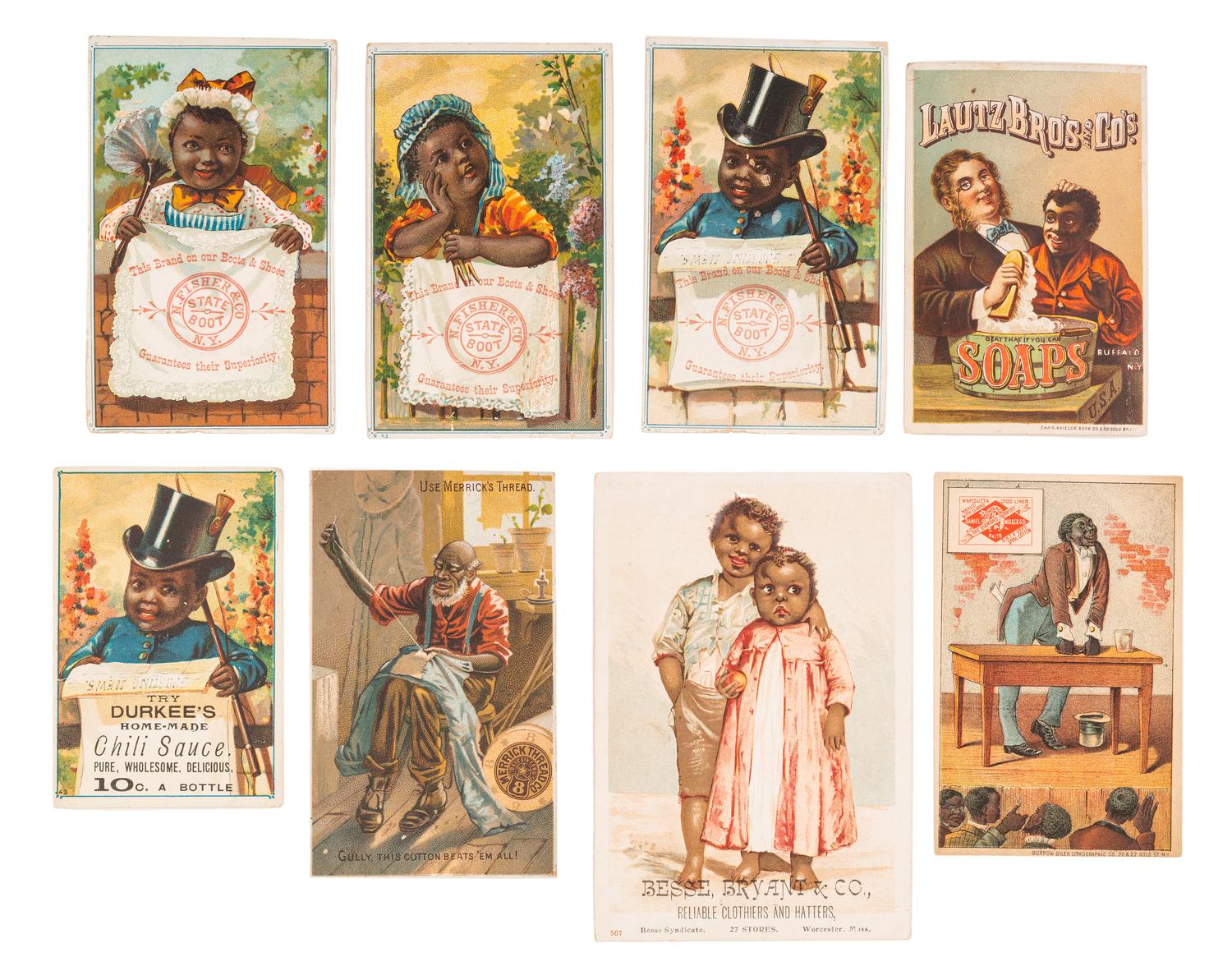 [ADVERTISING]. A collection of 193 trade cards featuring African American subjects. Late 19th-early 20th century.