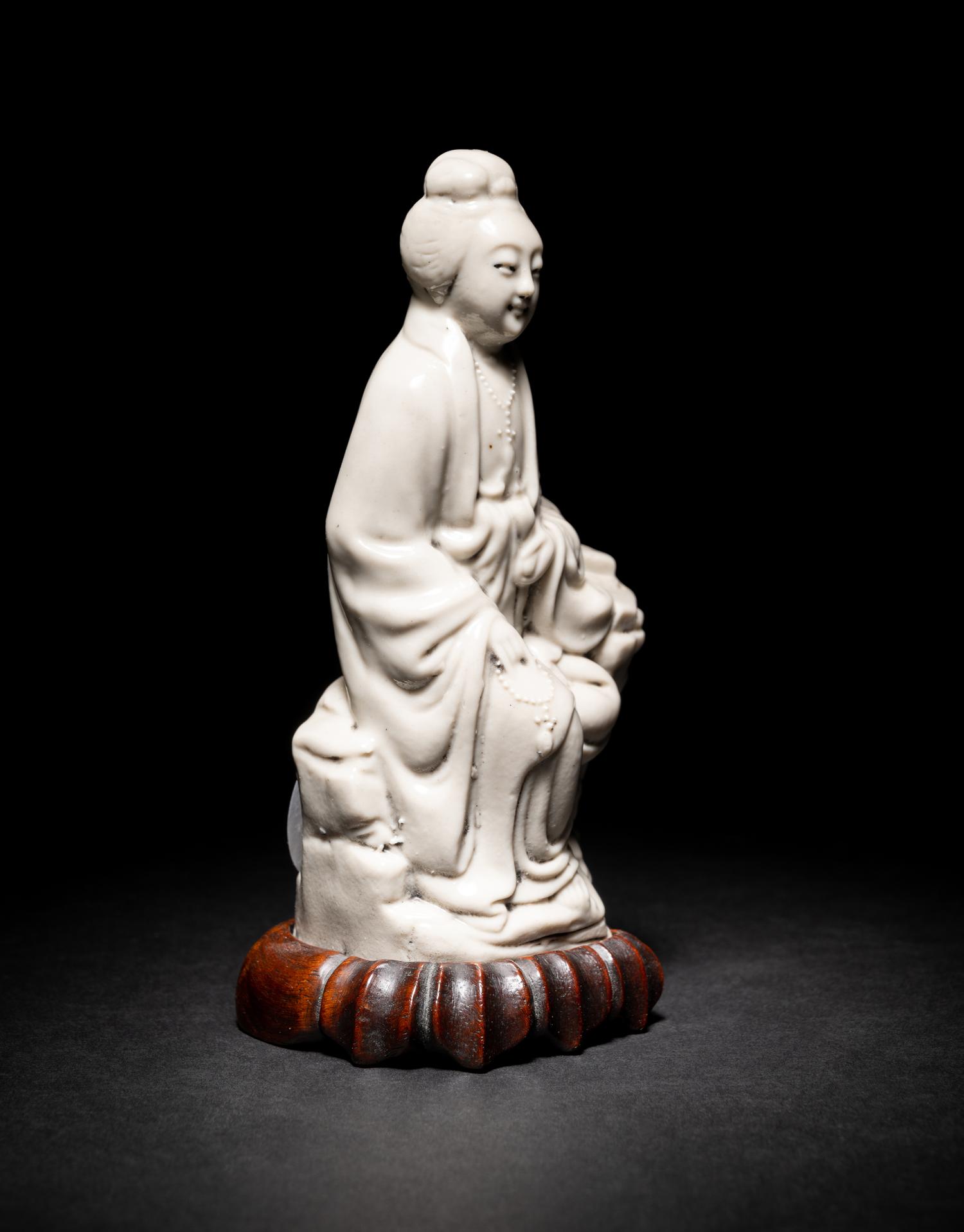 A Chinese Blanc-de-Chine Figure of Guanyin