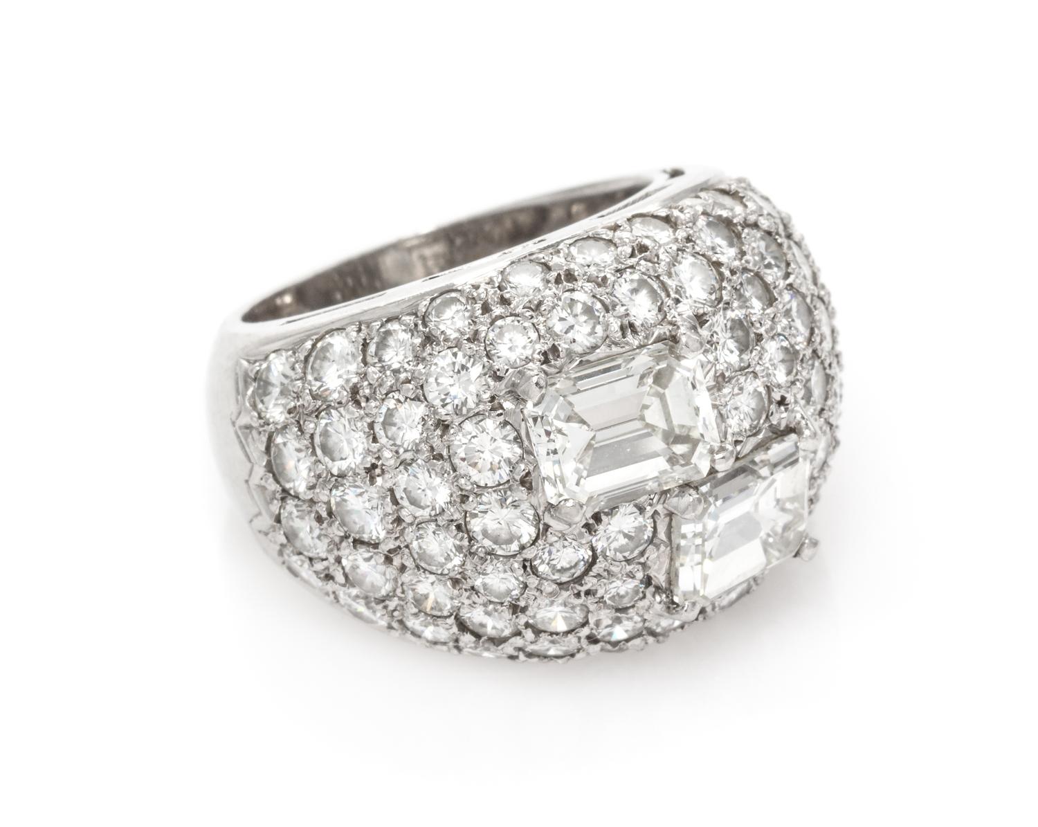 A Platinum and Diamond Bombe Ring, Beny Sofer, 13.30 dwts.
