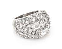 A Platinum and Diamond Bombe Ring, Beny Sofer, 13.30 dwts.