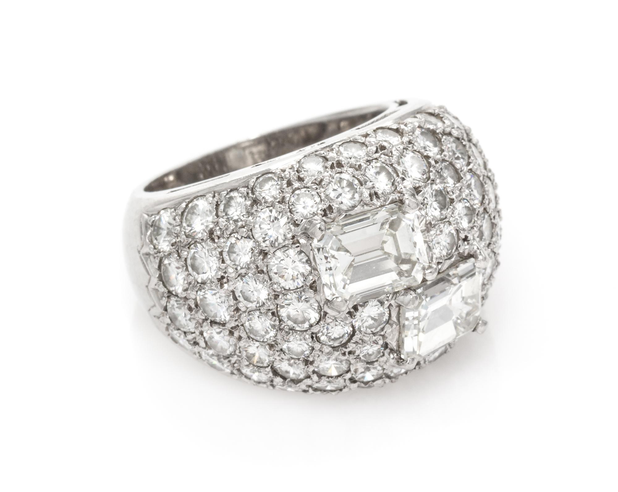 A Platinum and Diamond Bombe Ring, Beny Sofer, 13.30 dwts.