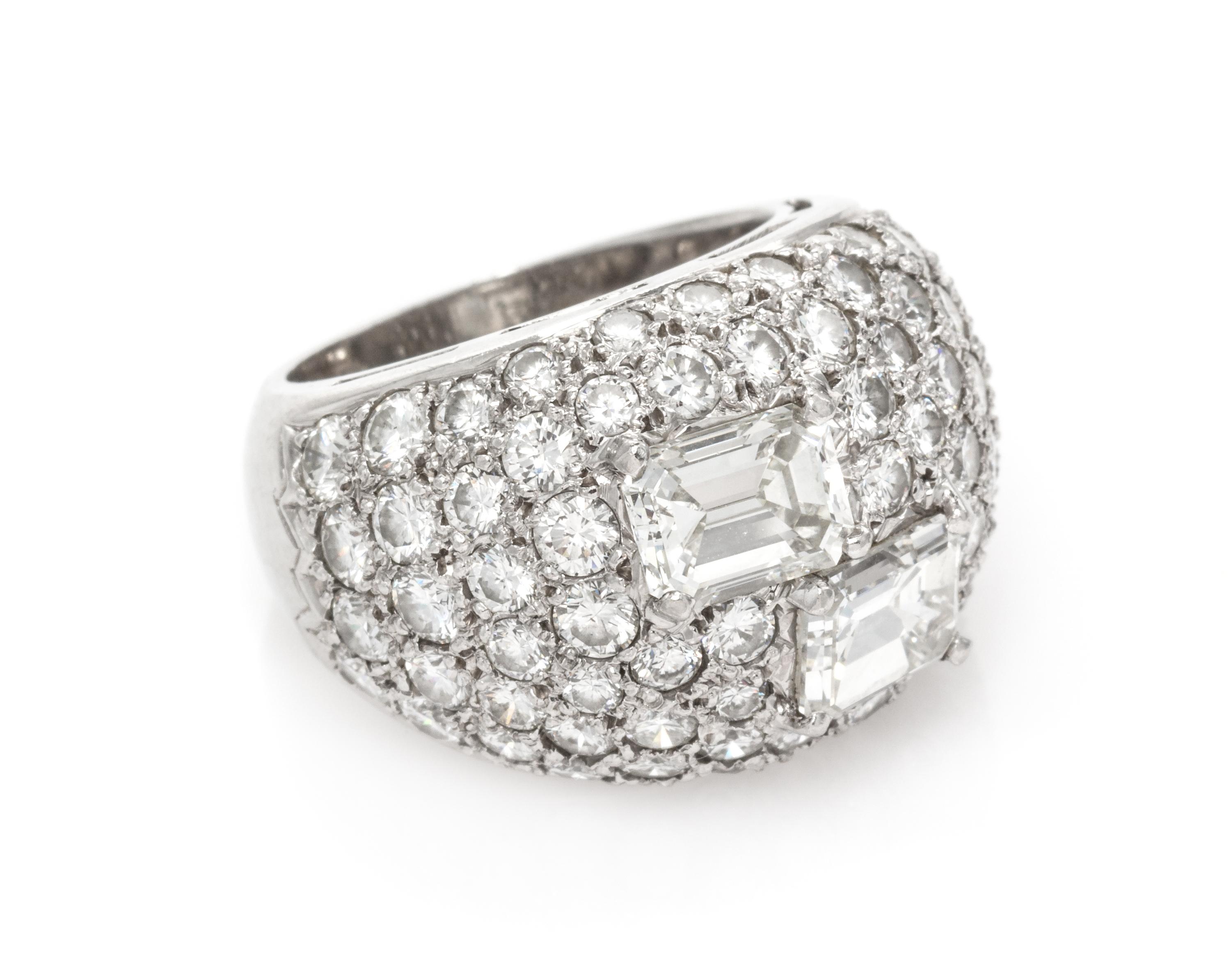 A Platinum and Diamond Bombe Ring, Beny Sofer, 13.30 dwts.