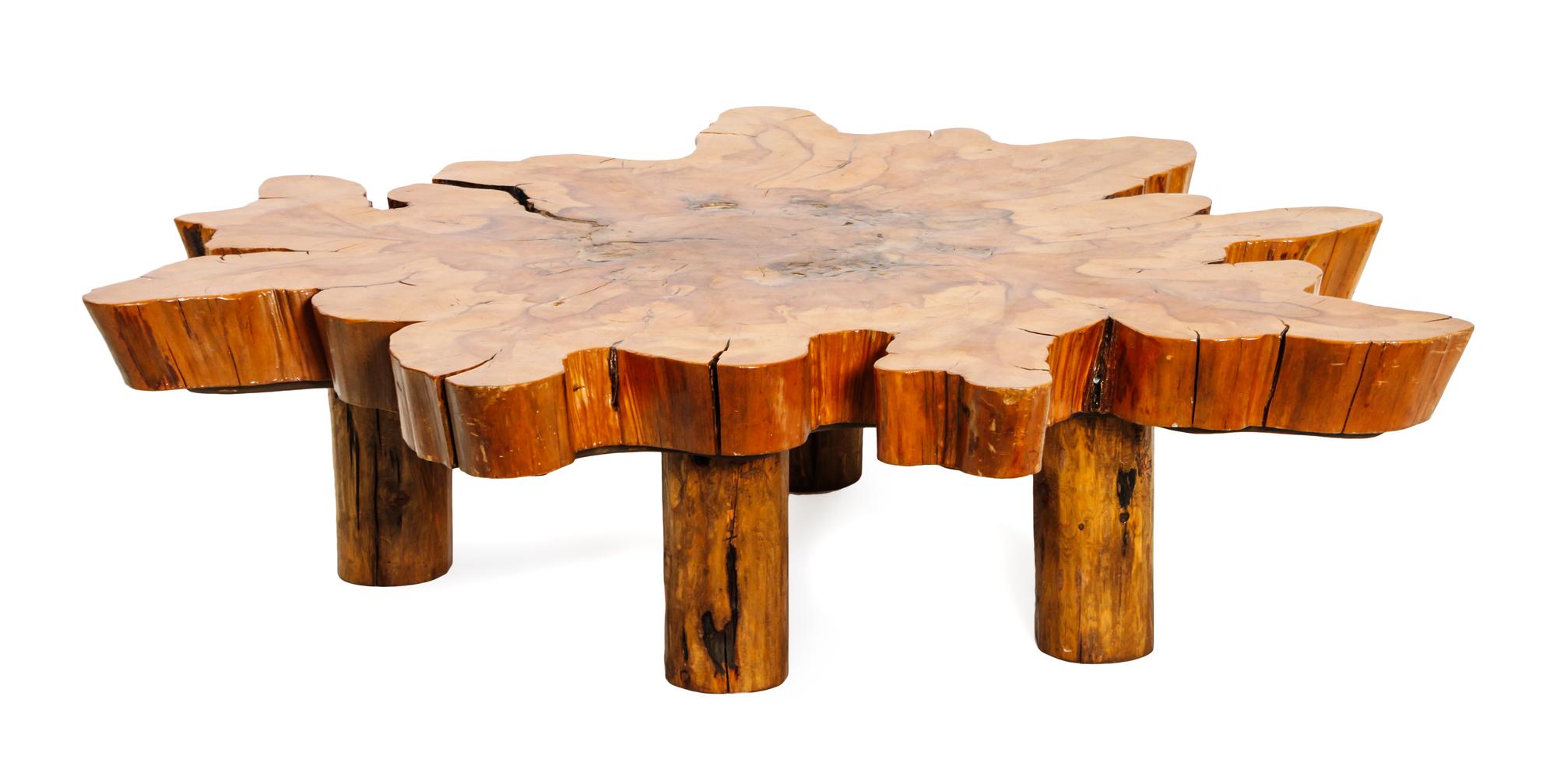 A Natural Cypress Low Table Height 16 x length 58 x width 49 inches.