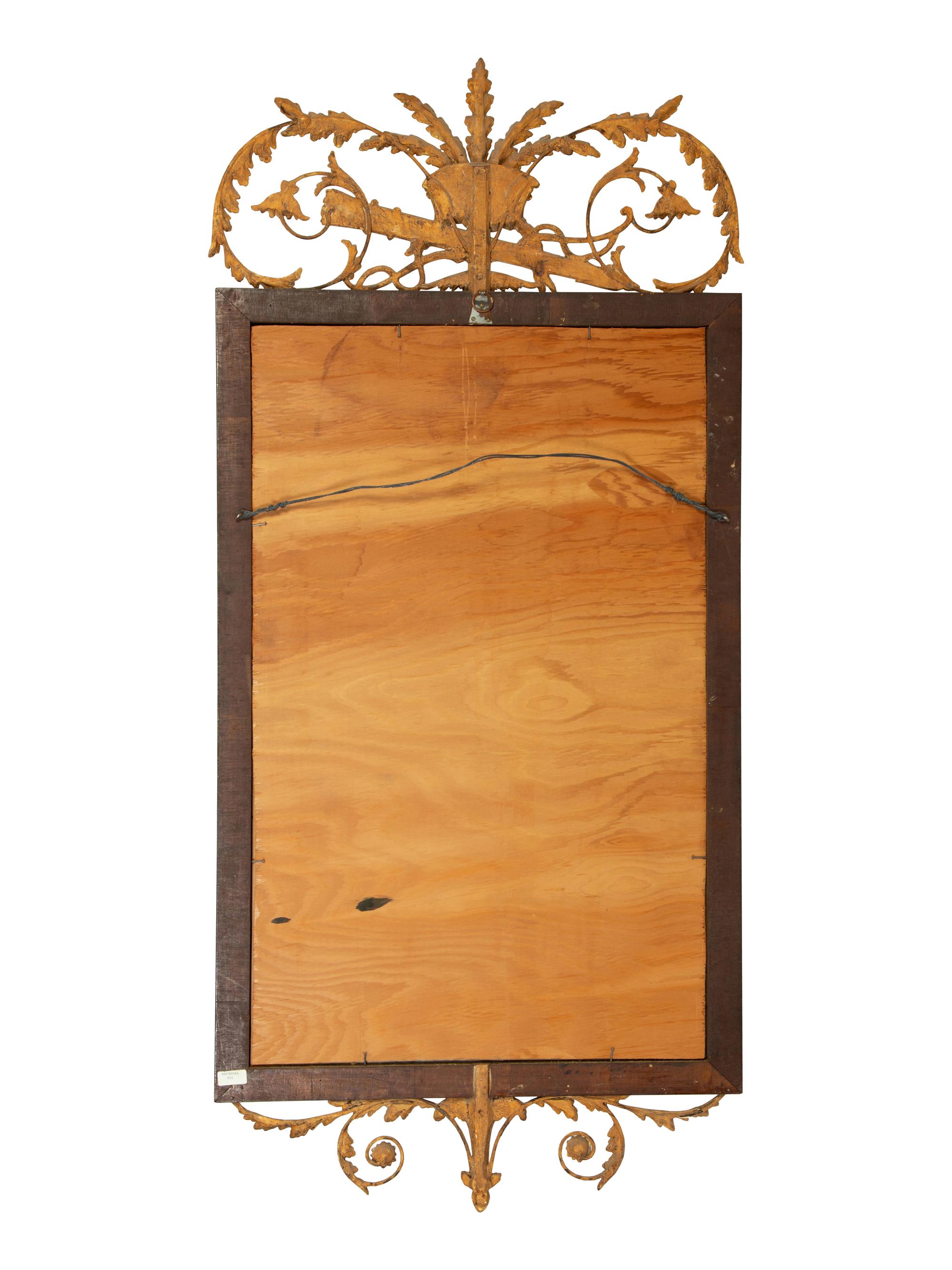 An Italian Neoclassical Style Giltwood and Mahogany Mirror