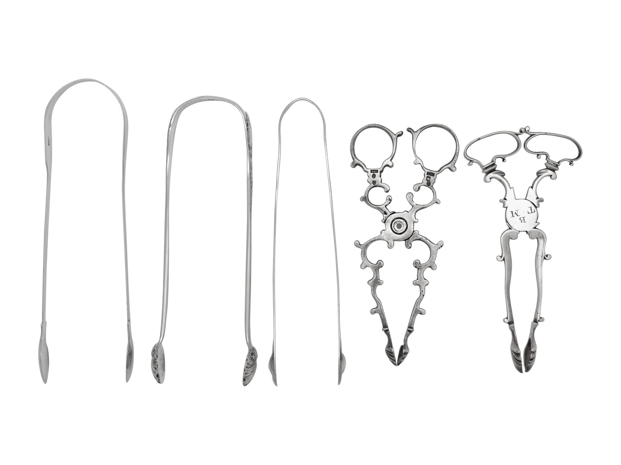 A Group of Five George III Silver Sugar Servers