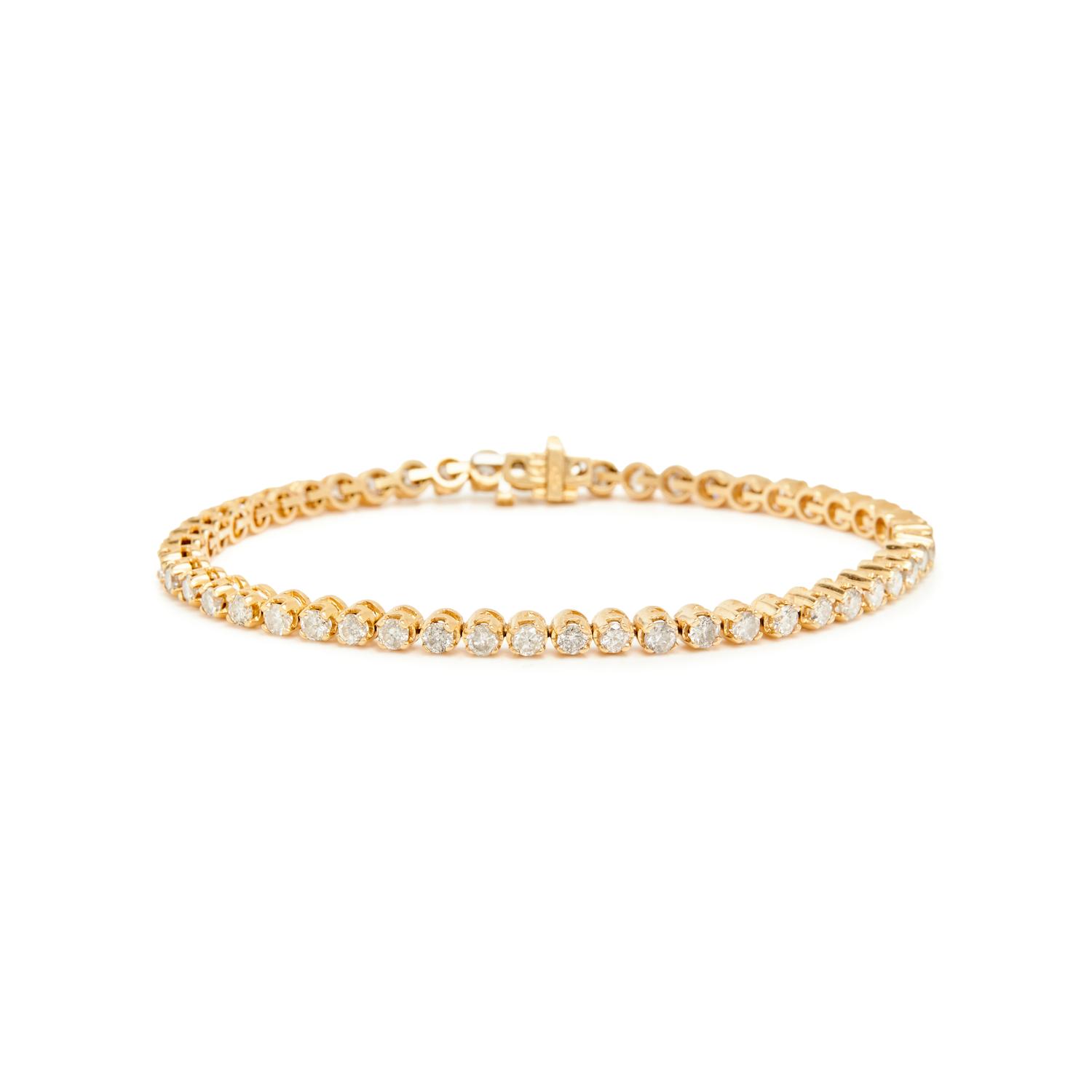 YELLOW GOLD AND DIAMOND LINE BRACELET