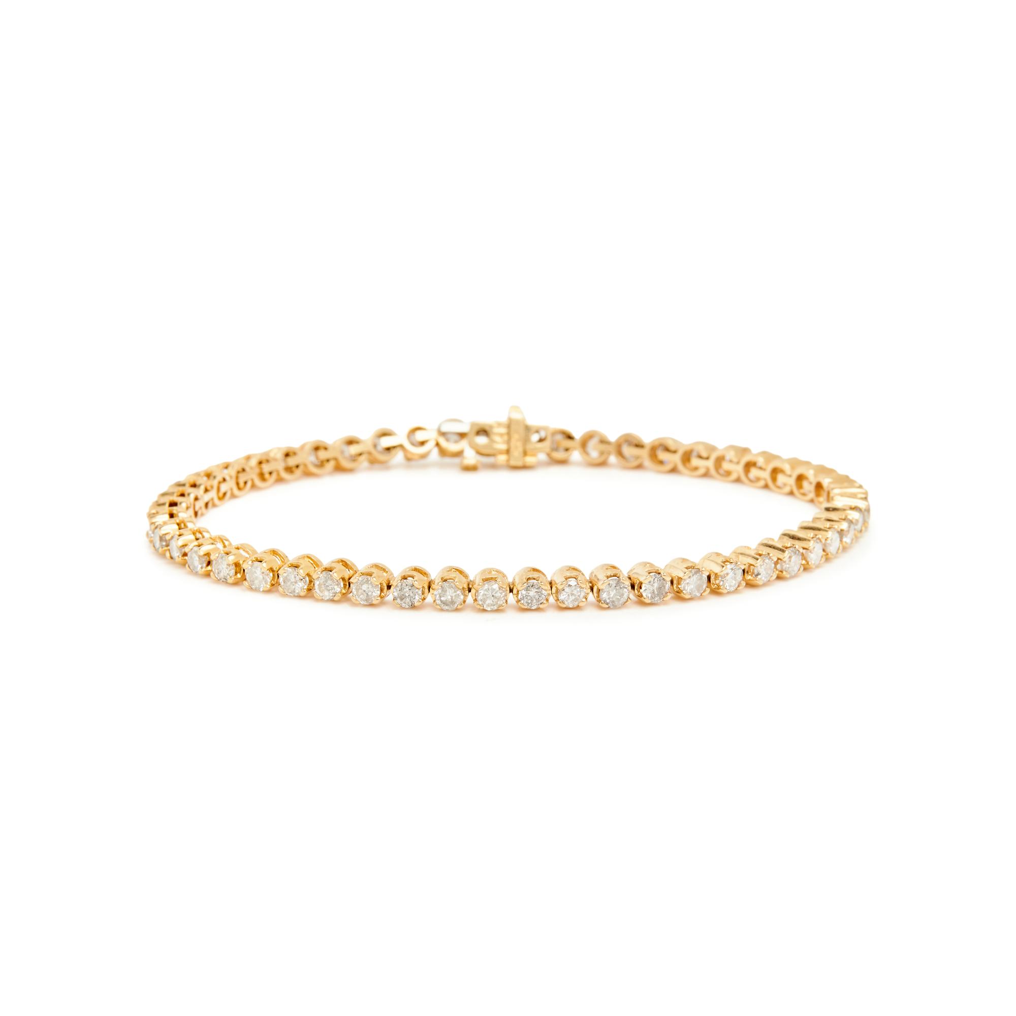 YELLOW GOLD AND DIAMOND LINE BRACELET